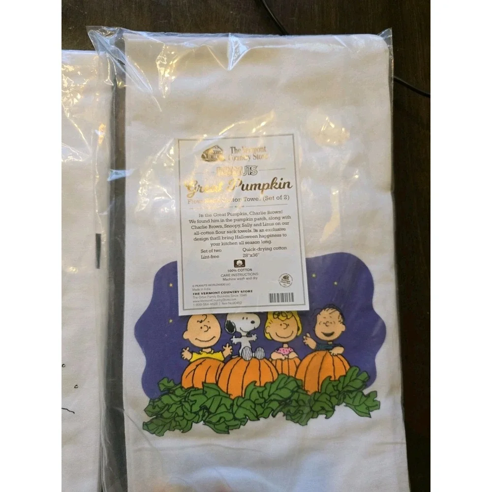 Lot Of 2 The Vermont County Store Peanuts Flour Sack Cotton Towels